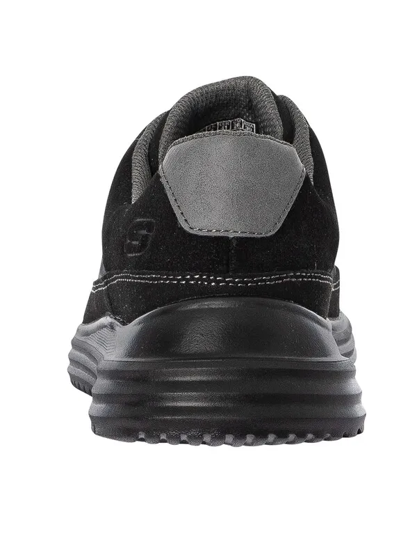 Skechers Proven Aldeno Leather Trainers - Black