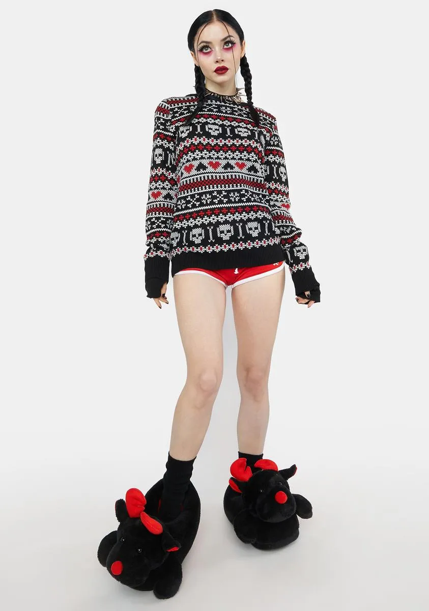 Skull Hearts Sweater-