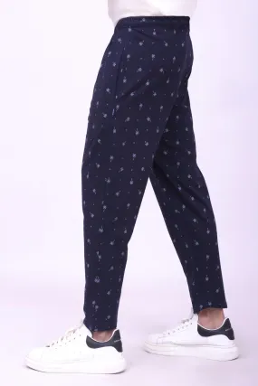 SLEEPWEAR TROUSER NAVY PRINTED