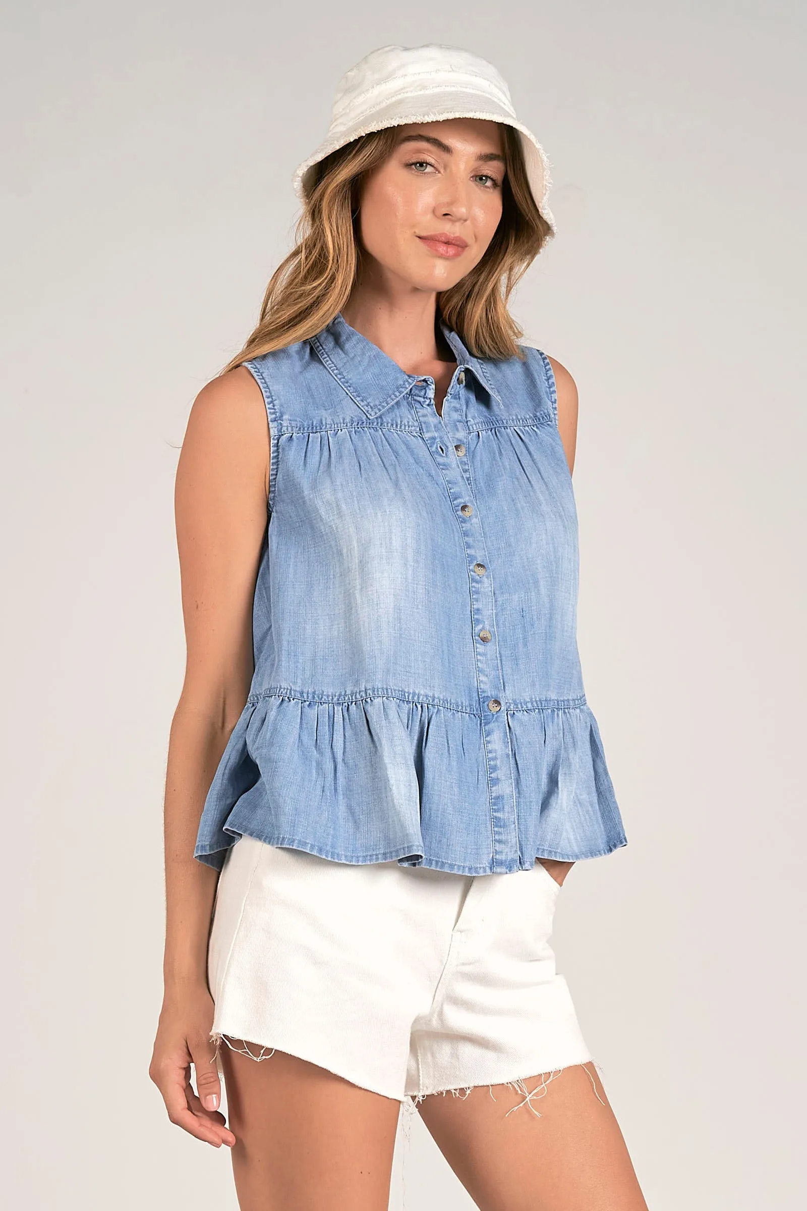 Sleeveless Tiered Top