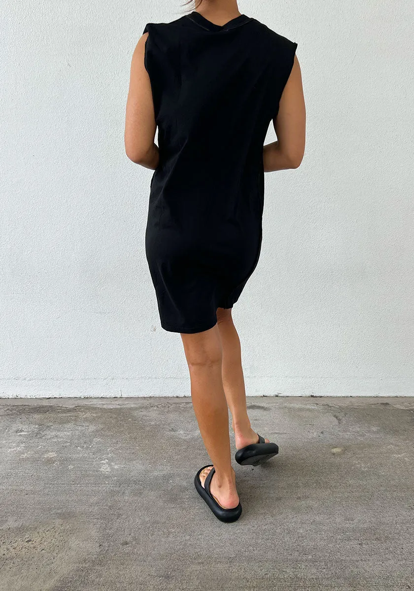 Slouch Reverse Tank Dress - Black