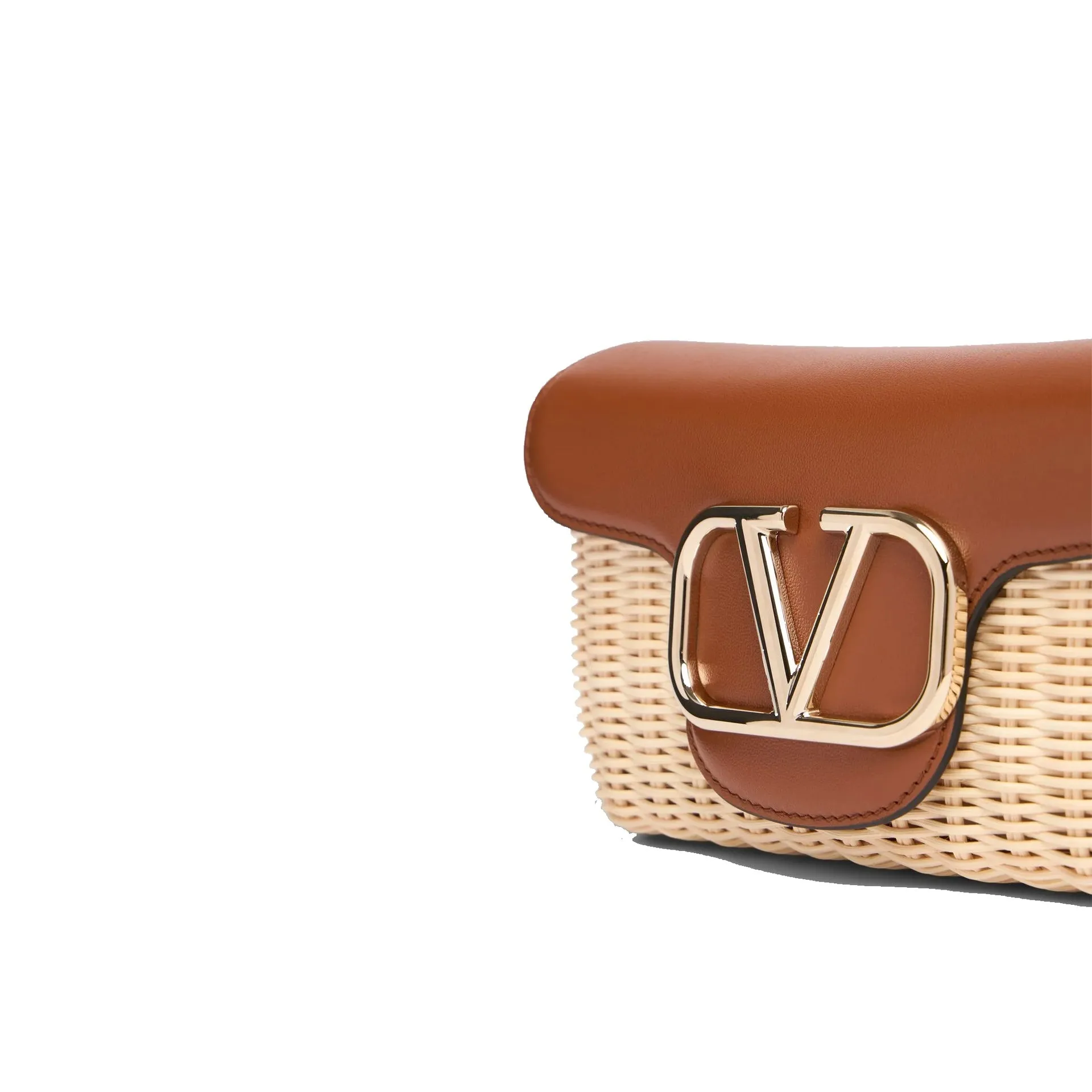 Small Loco in Raffia and Leather Shoulder Bag