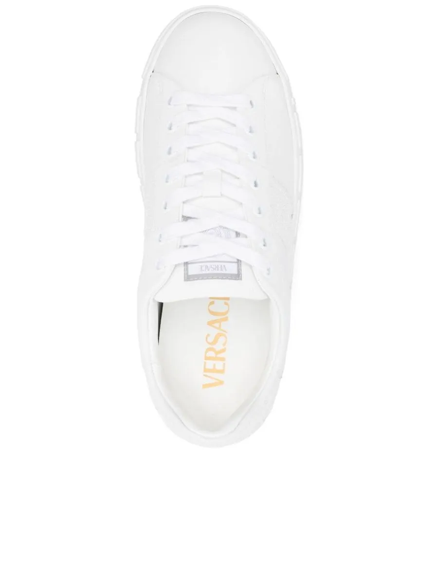 Smooth Grain Bead And Sequin Lowtop Sneakers