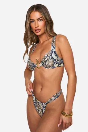Snake Print Underwired Bikini Set