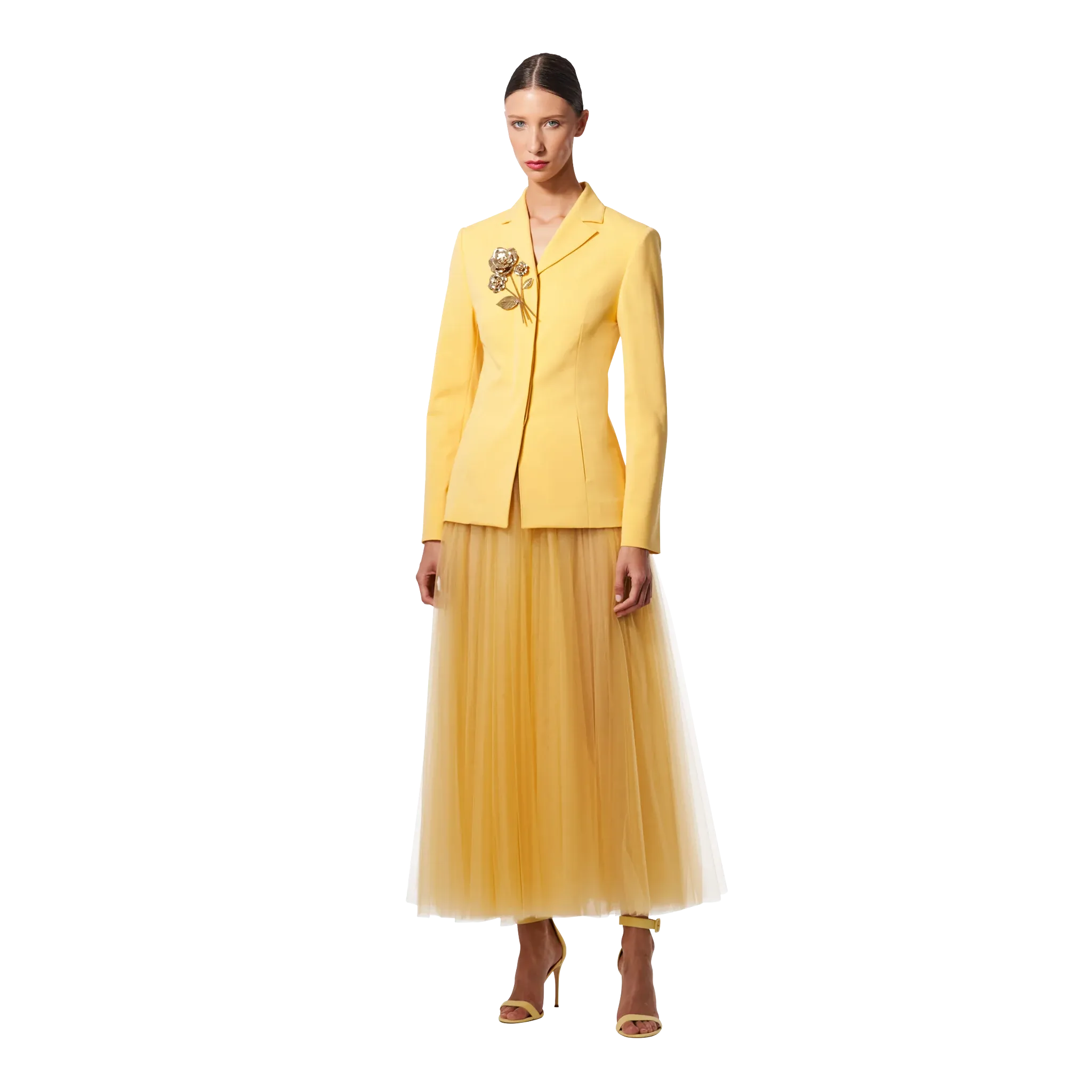 Snap Front Lapel Jacket | Sunshine Yellow