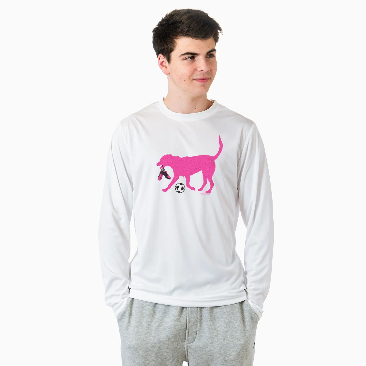 Soccer Long Sleeve Tech Tee - Sasha the Soccer Dog 
