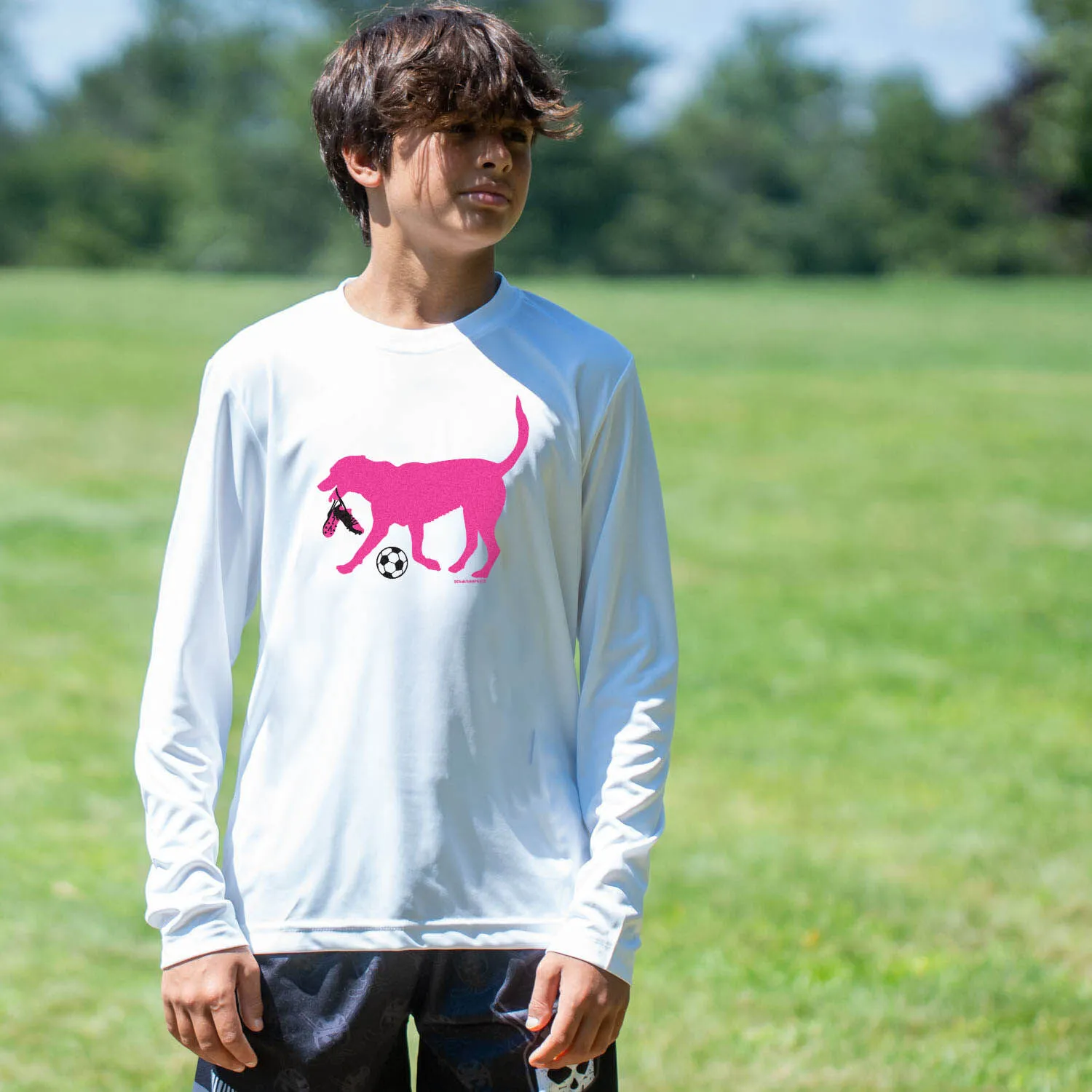 Soccer Long Sleeve Tech Tee - Sasha the Soccer Dog 
