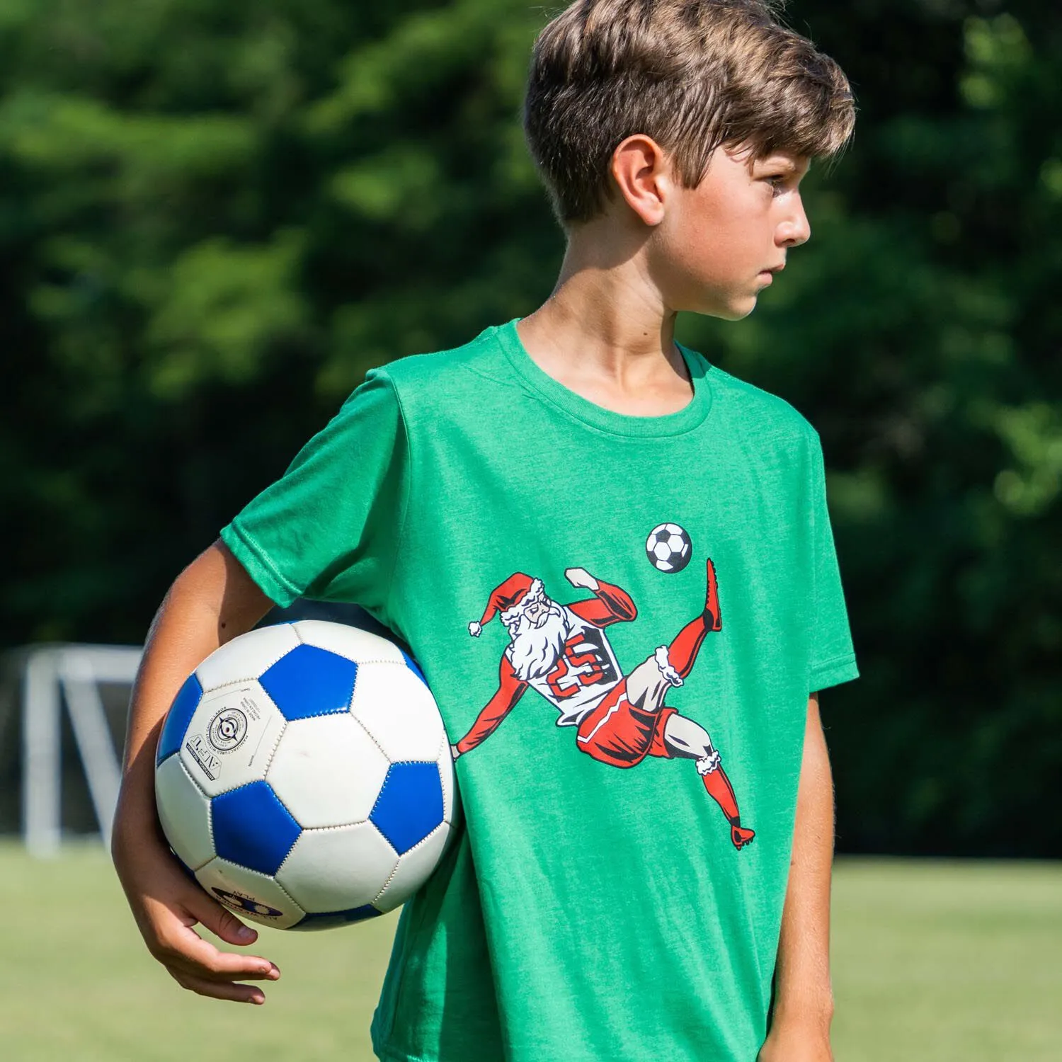 Soccer Short Sleeve T-Shirt - Soccer Santa 