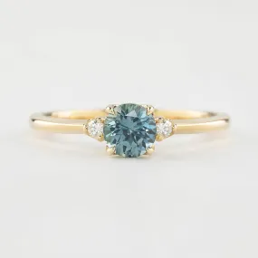 Sofia Ring 0.90ct Blue Green Round Montana Sapphire (One of a kind)