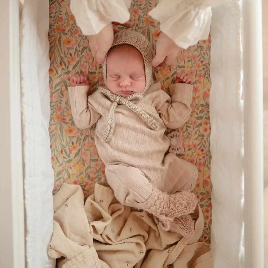 Soft Muslin Crib Sheet - Pastel Blooms