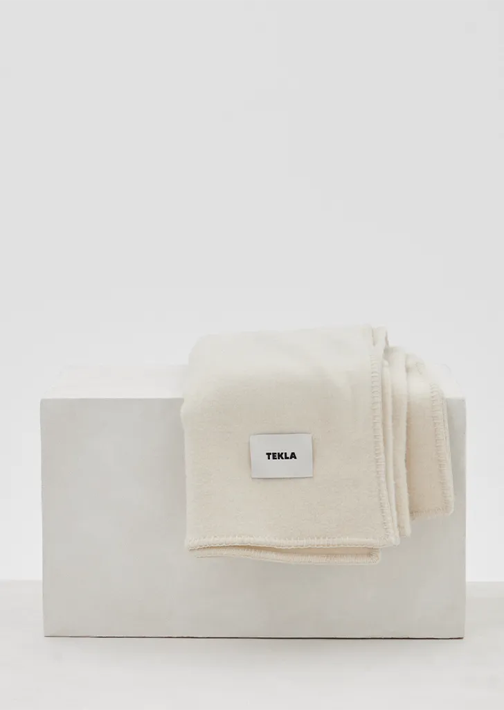 Solid Fine Merino Blanket  — Soft White