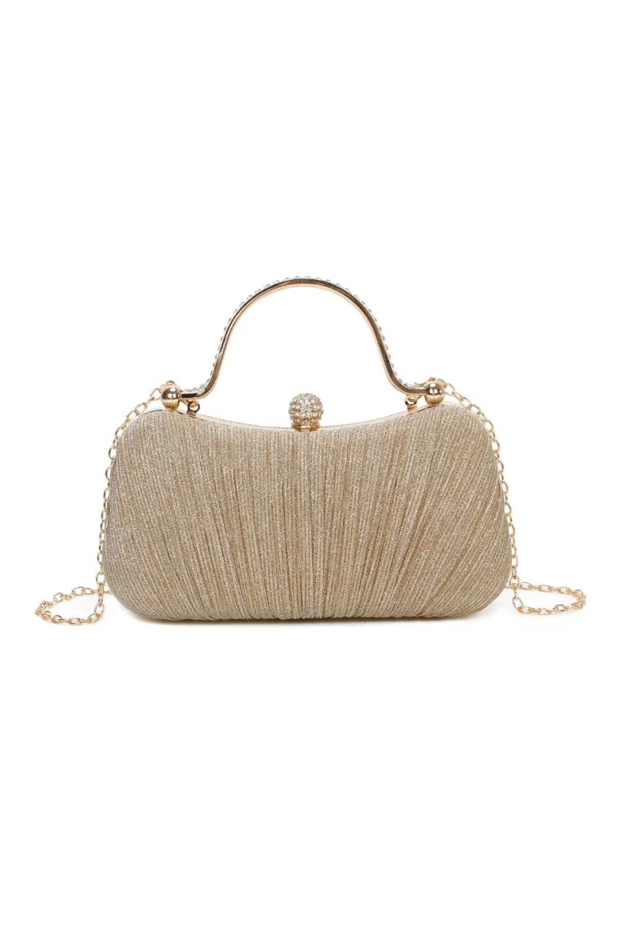 Sparkle Clutch Diamante Handle in Gold