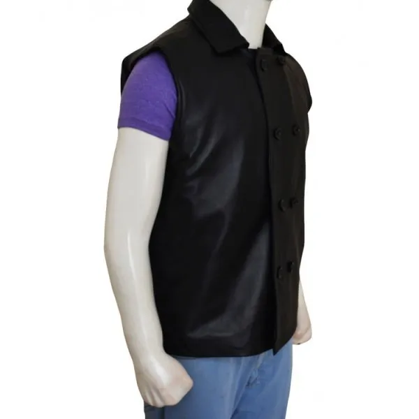 Spider-Man Noir Black Leather Vest - TheLeatherCity