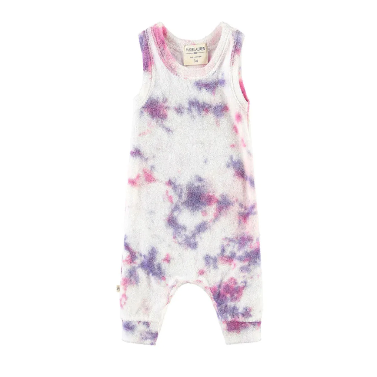 Splatter Tie Dye Loop Terry Tank Romper