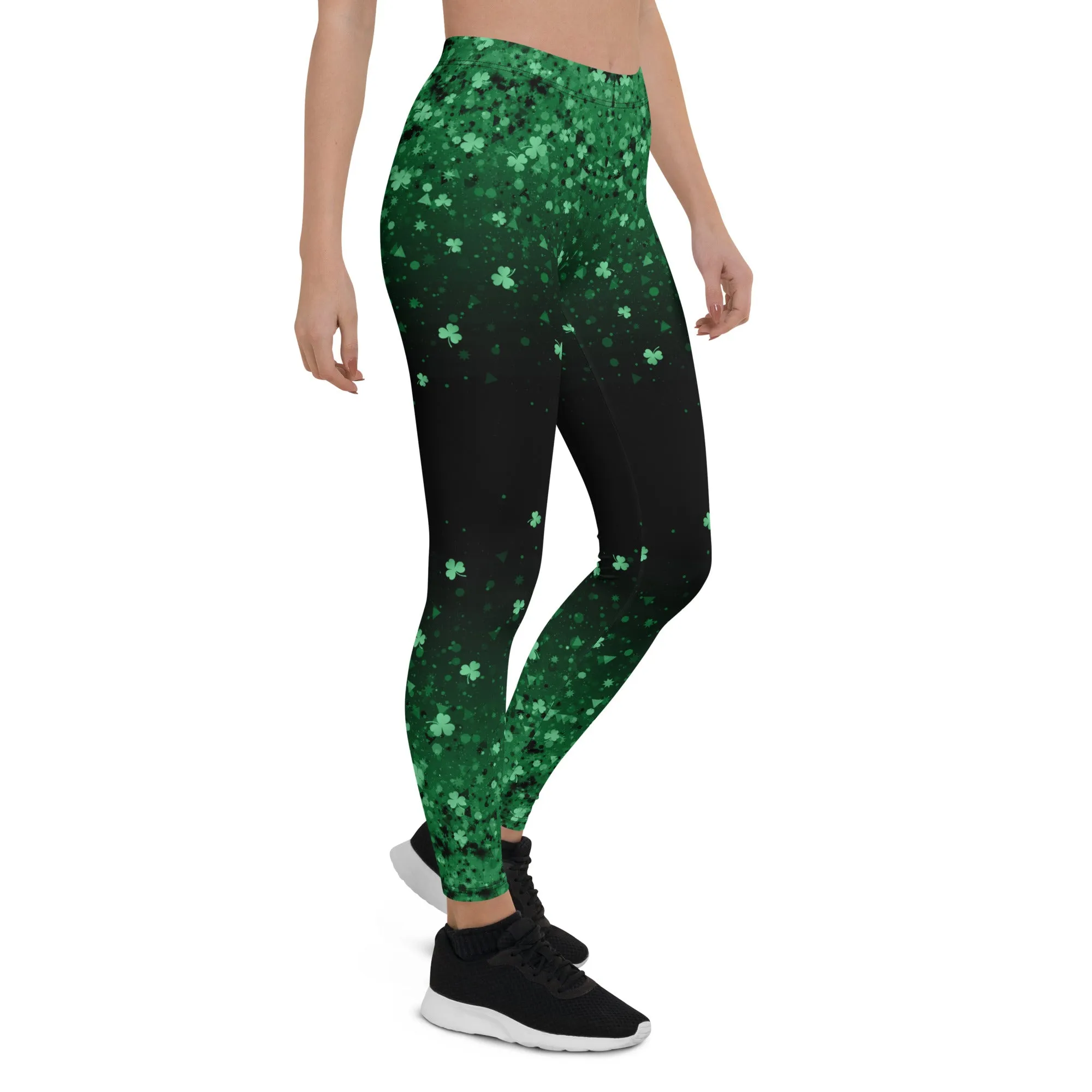 St. Patrick's Day Glitter Print Leggings