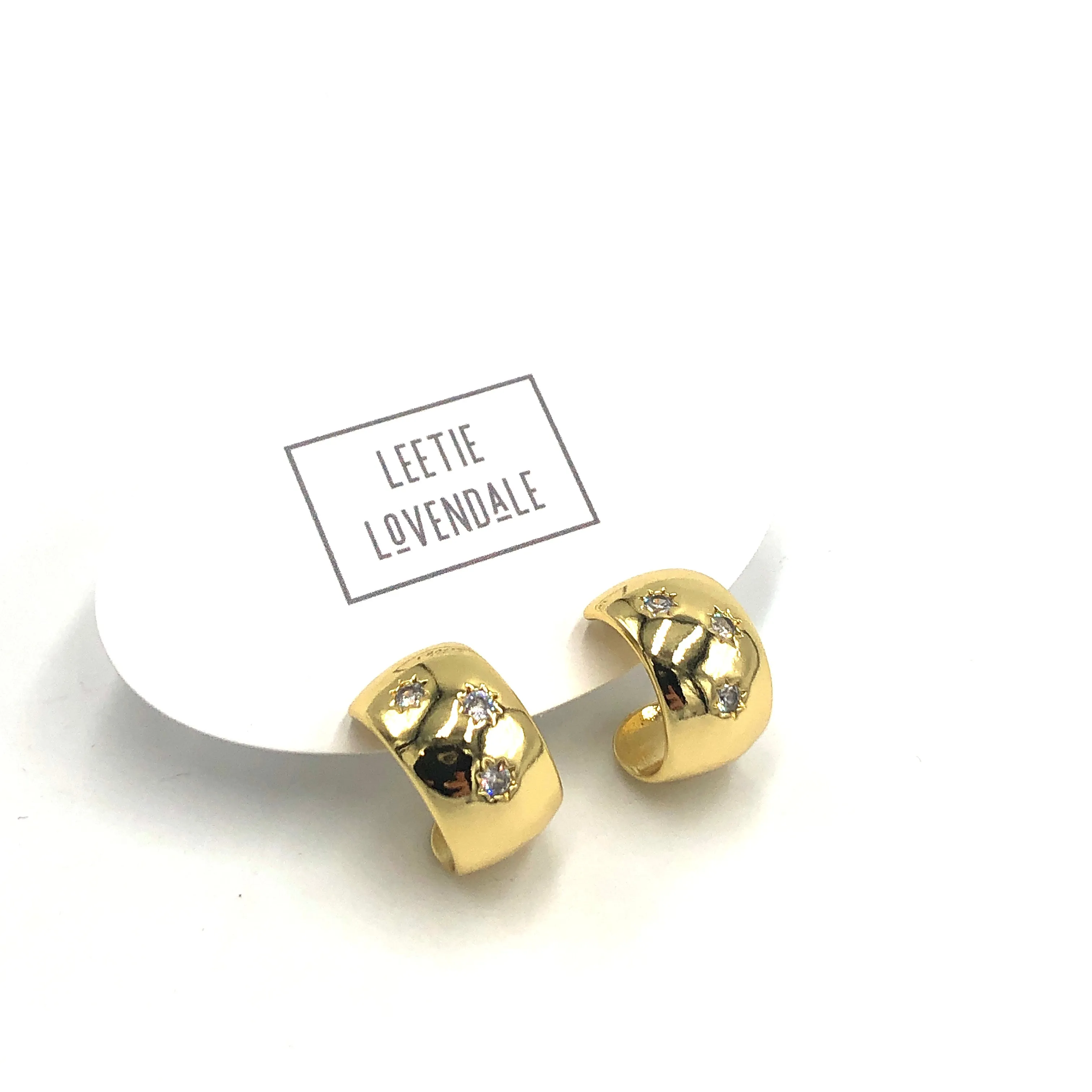 Star Shine Little Chunker Hoop Earrings