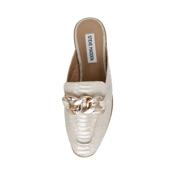 Steve Madden Womens Cally Bone / Gold Sandals