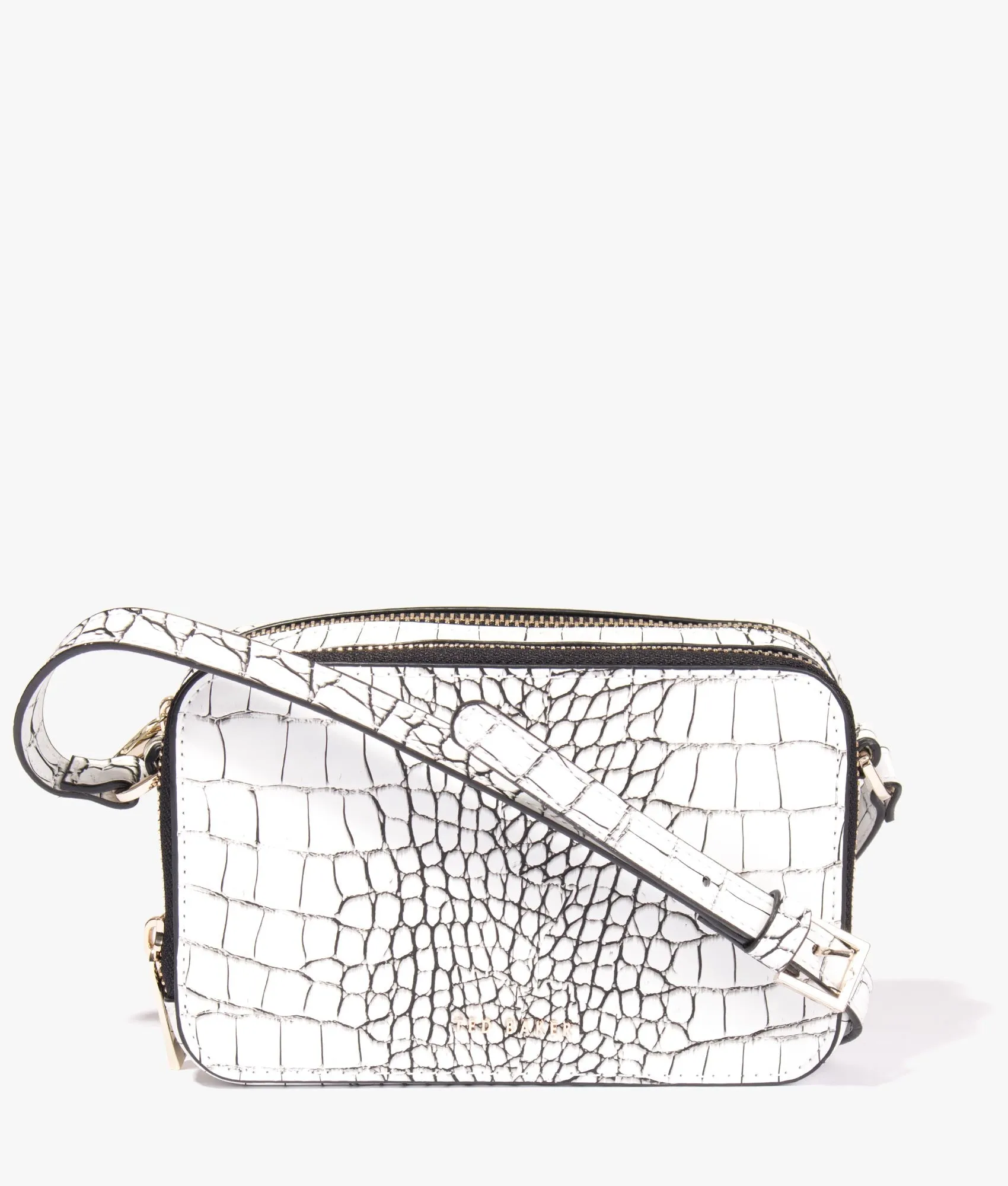 Stina double zip camera bag in white
