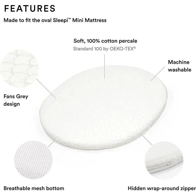 Stokke - Sleepi Mini Fitted Sheet, Fans Grey