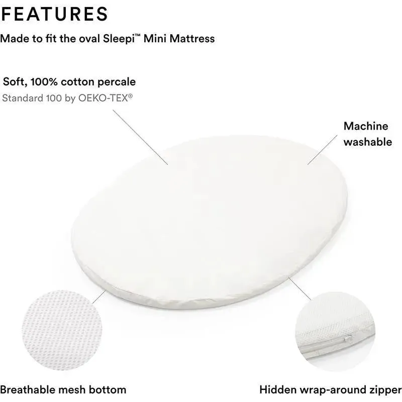Stokke - Sleepi Mini Fitted Sheet V3, White