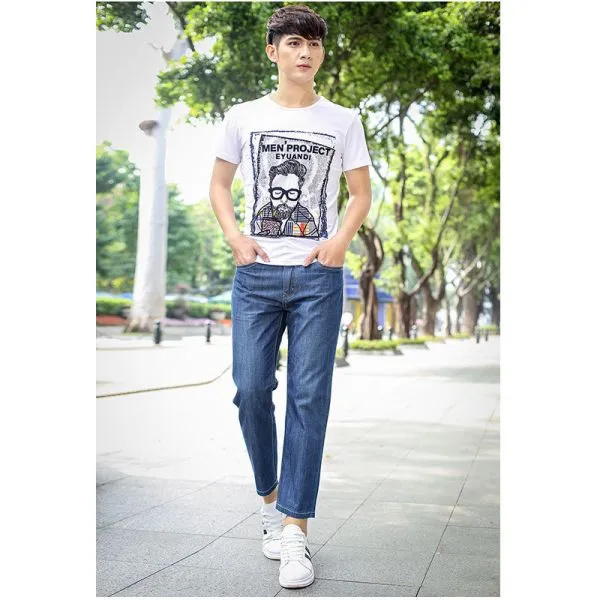 Straight slim fit jeans for men