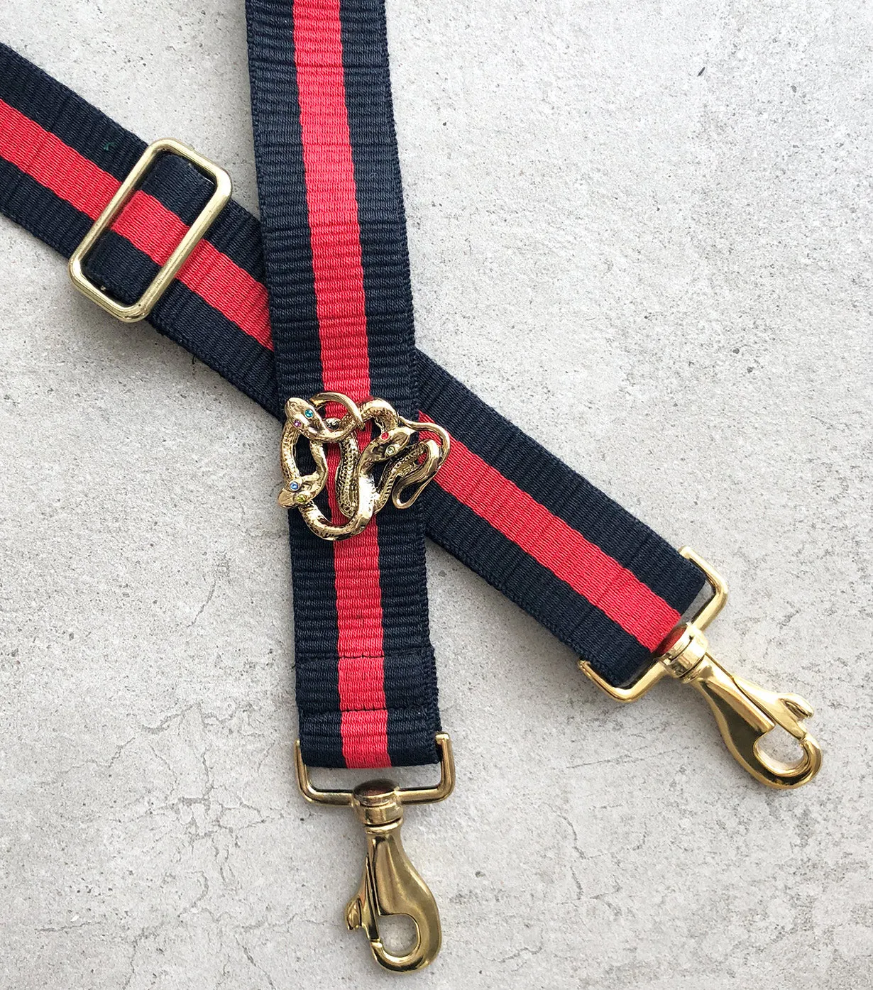 Strap 40 Snake Gold, Blue/Red