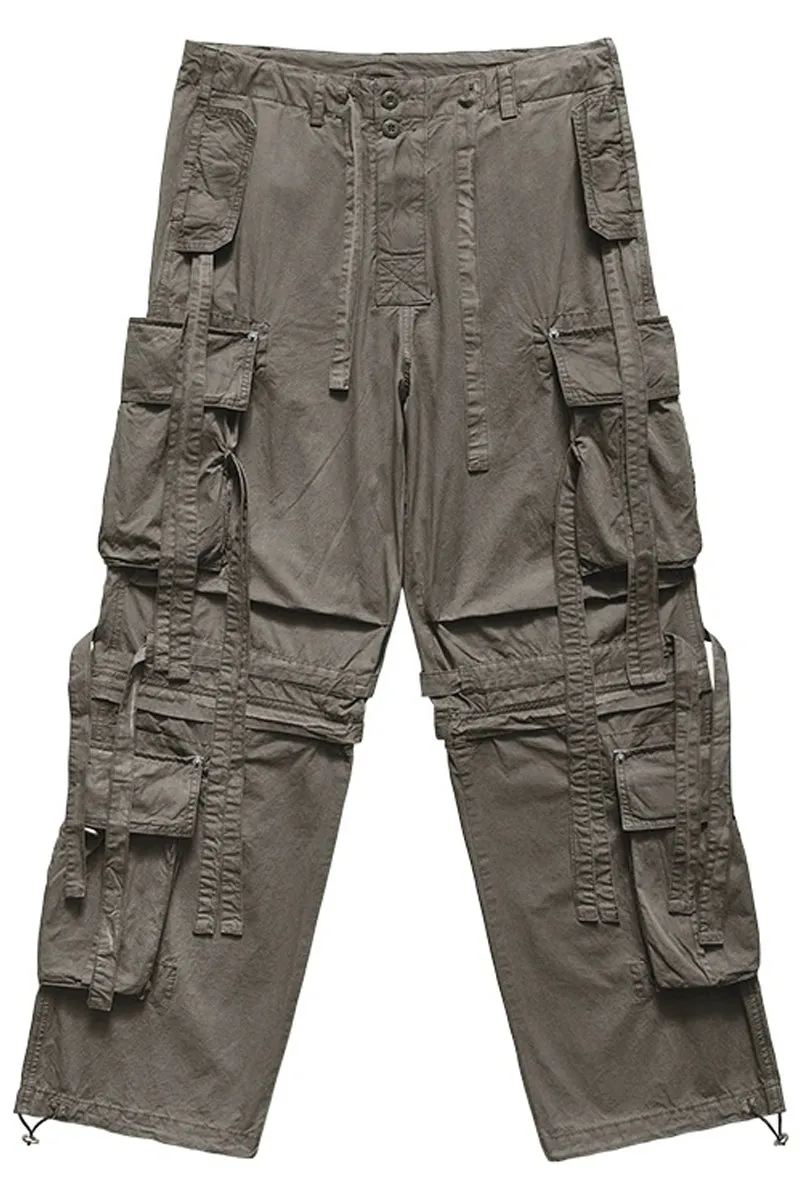 Strap Detail Wide Leg Cargo Pants