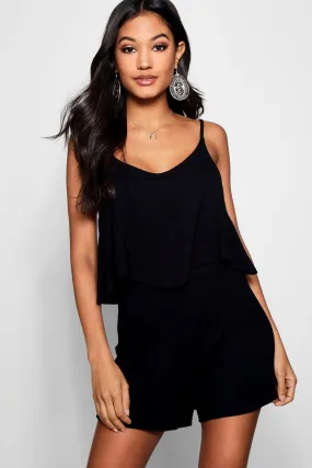 Strappy Cami Overlay Romper