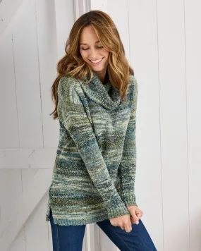 Stripe Cowl Neck Jumper