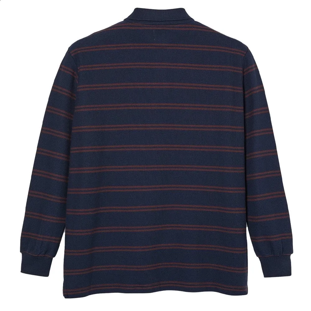 Stripe Polo Long Sleeve Shirt