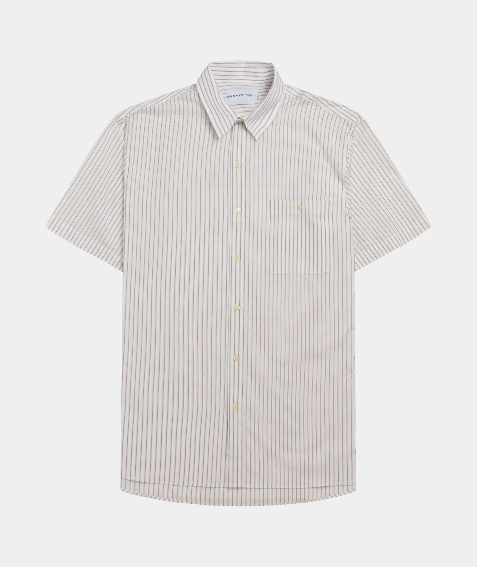 Striped Shirt S/S - White/Brown