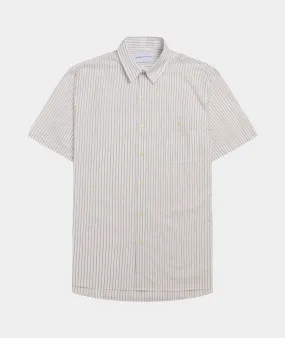 Striped Shirt S/S - White/Brown