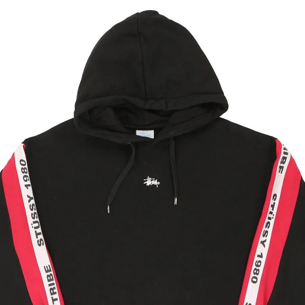 Stussy Cropped Hoodie - Small Black Cotton Blend