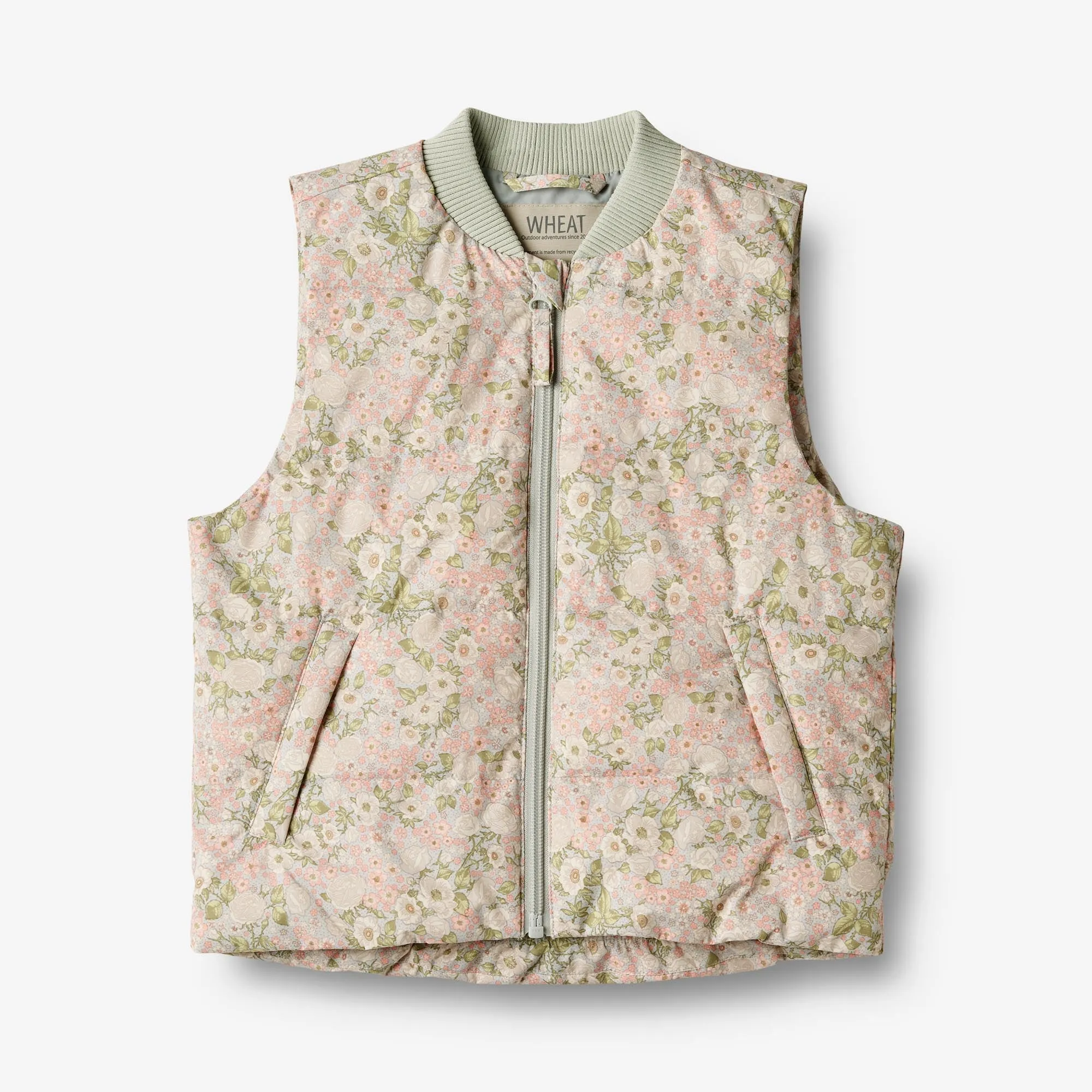 Summer Puffer Waistcoat Andre - sea salt roses