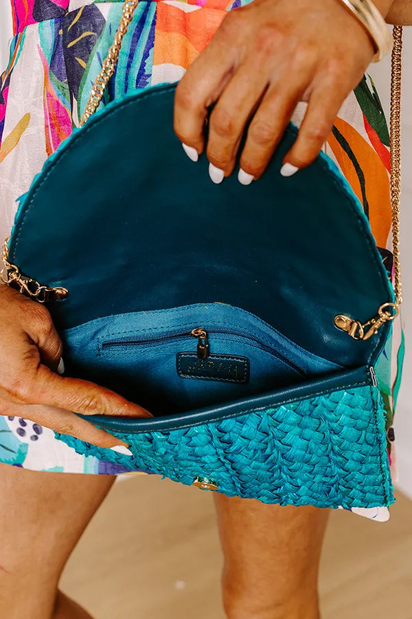 Sunny Refresh Woven Clutch in Turquoise