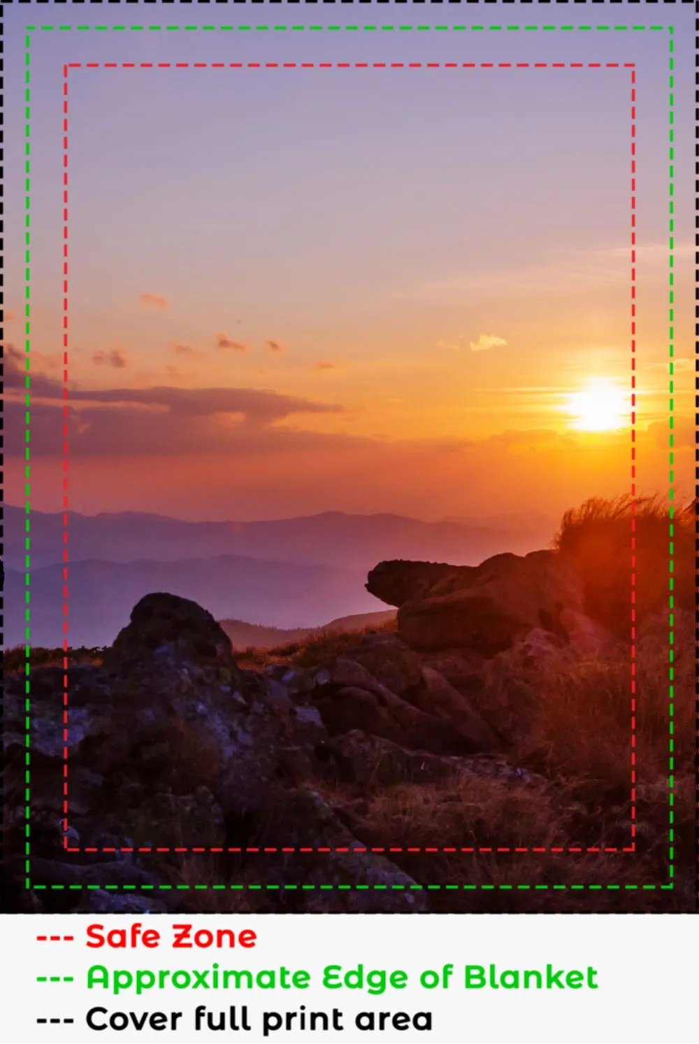 Sunset In the Mountains Blanket
