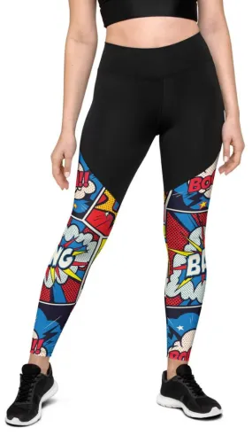 Superhero Comics Compression Leggings