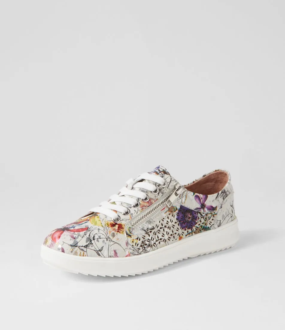 SUPERSOFT Zarina White Fields Leather Sneakers