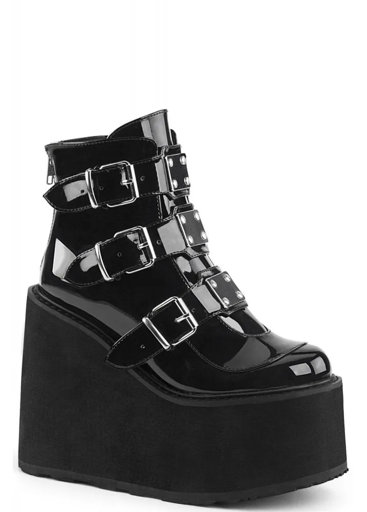 Swing 105 Patent Gothic Wedge Platform Boot