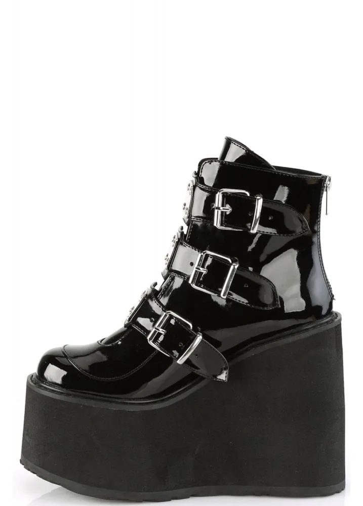 Swing 105 Patent Gothic Wedge Platform Boot