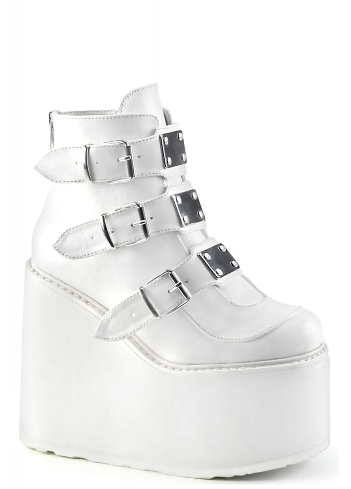 Swing 105 White Wedge Platform Boot