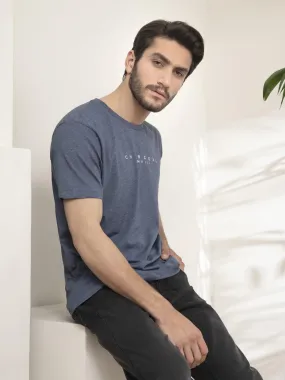 T SHIRT ROUND NECK SLEEPWEAR BLUE MELANGE