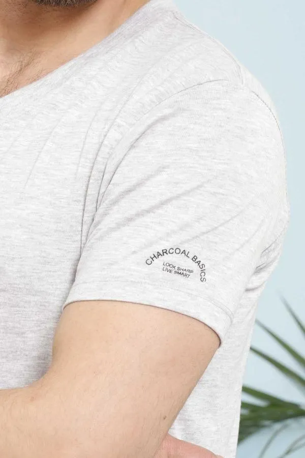 T SHIRT V NECK GREY (SLEEPWEAR)