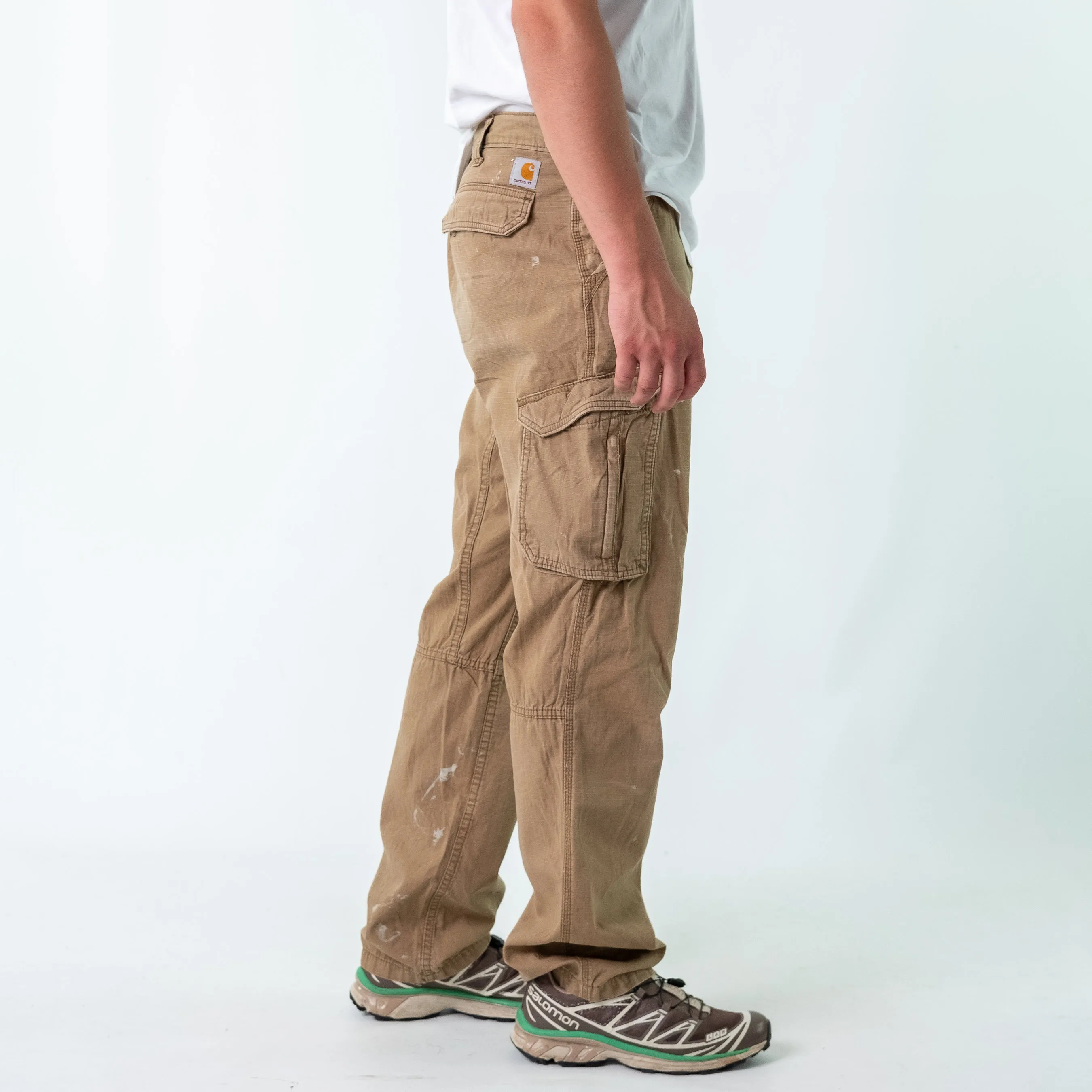 Tan 90s Carhartt Woven Cargo Pants Baggy Pants (34x34)