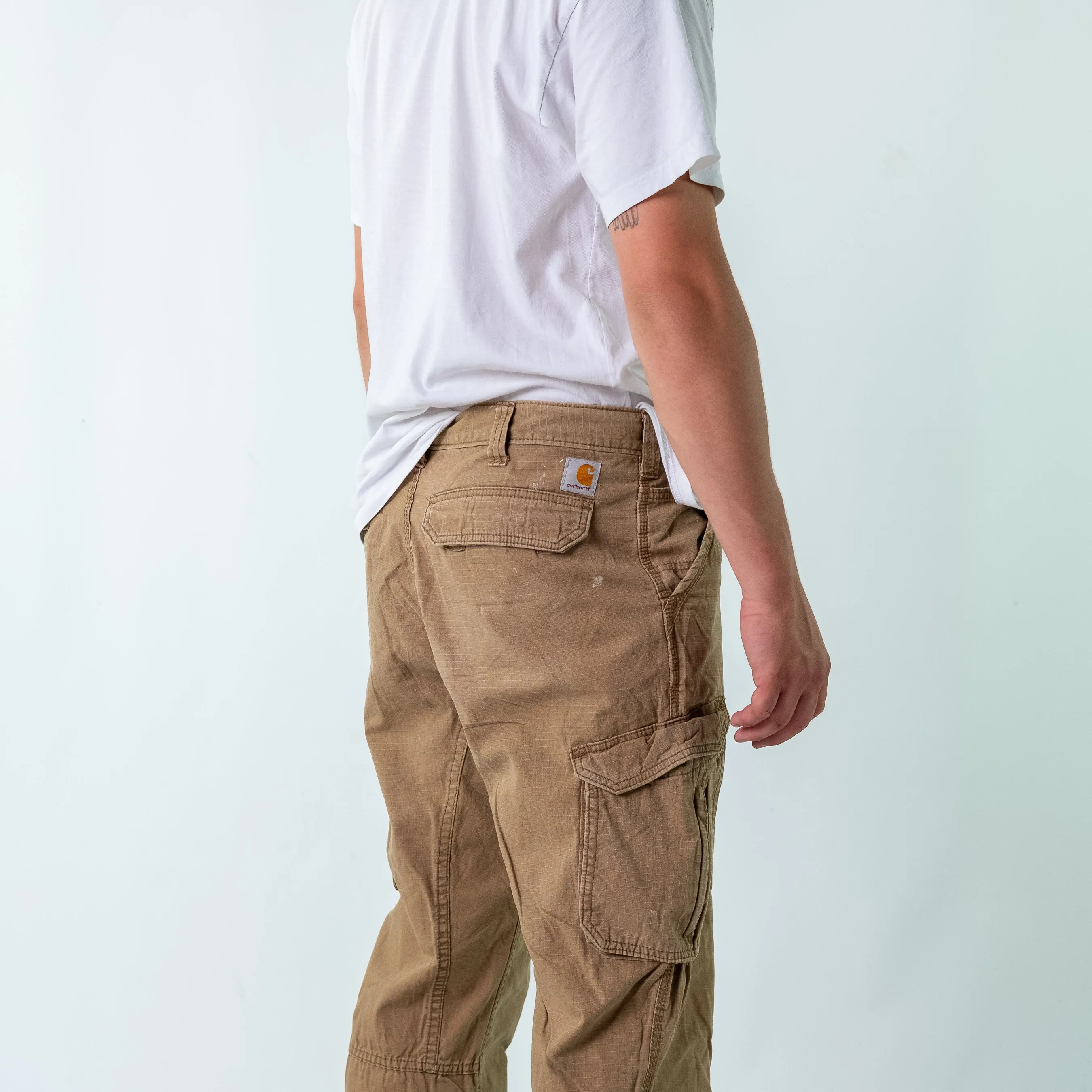 Tan 90s Carhartt Woven Cargo Pants Baggy Pants (34x34)