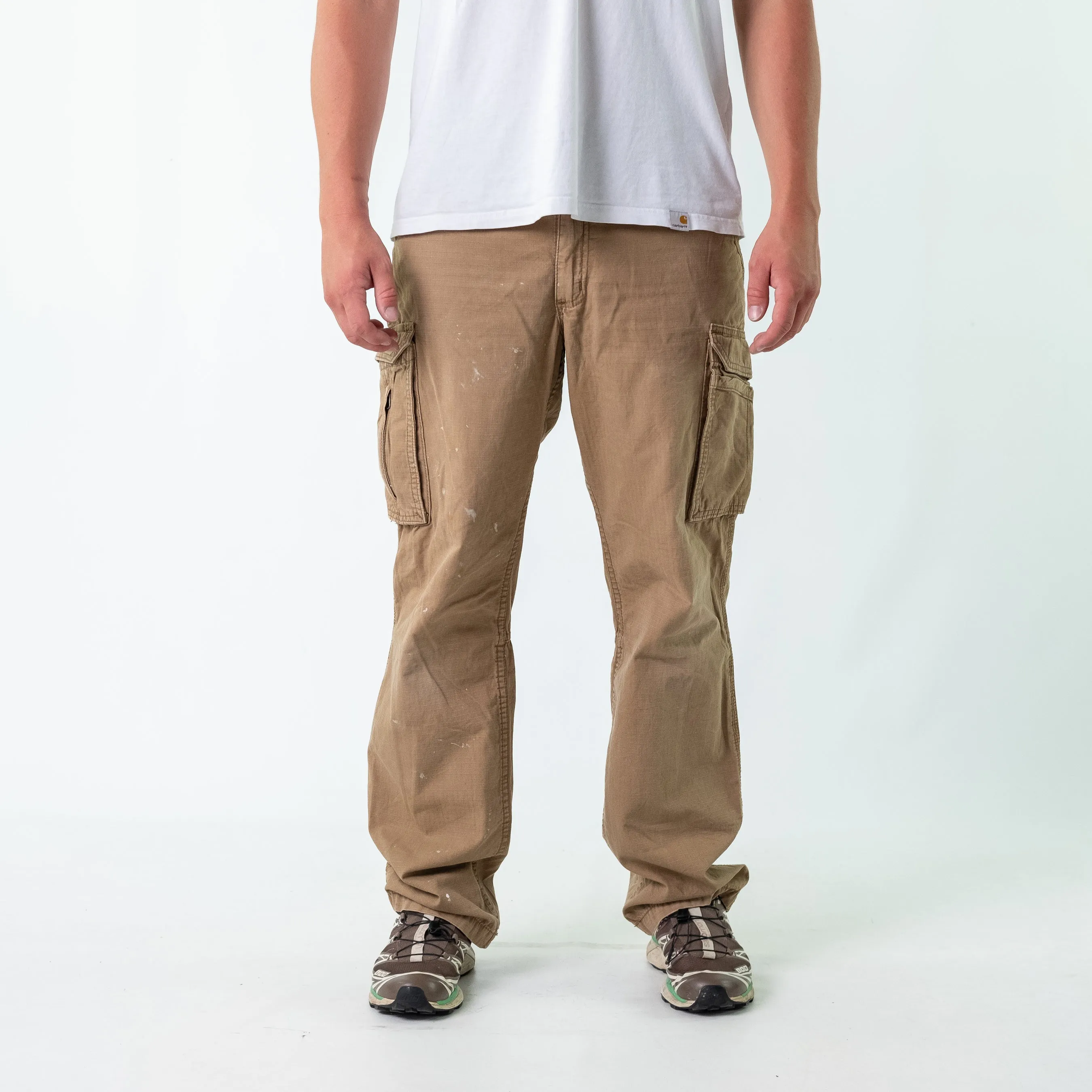 Tan 90s Carhartt Woven Cargo Pants Baggy Pants (34x34)