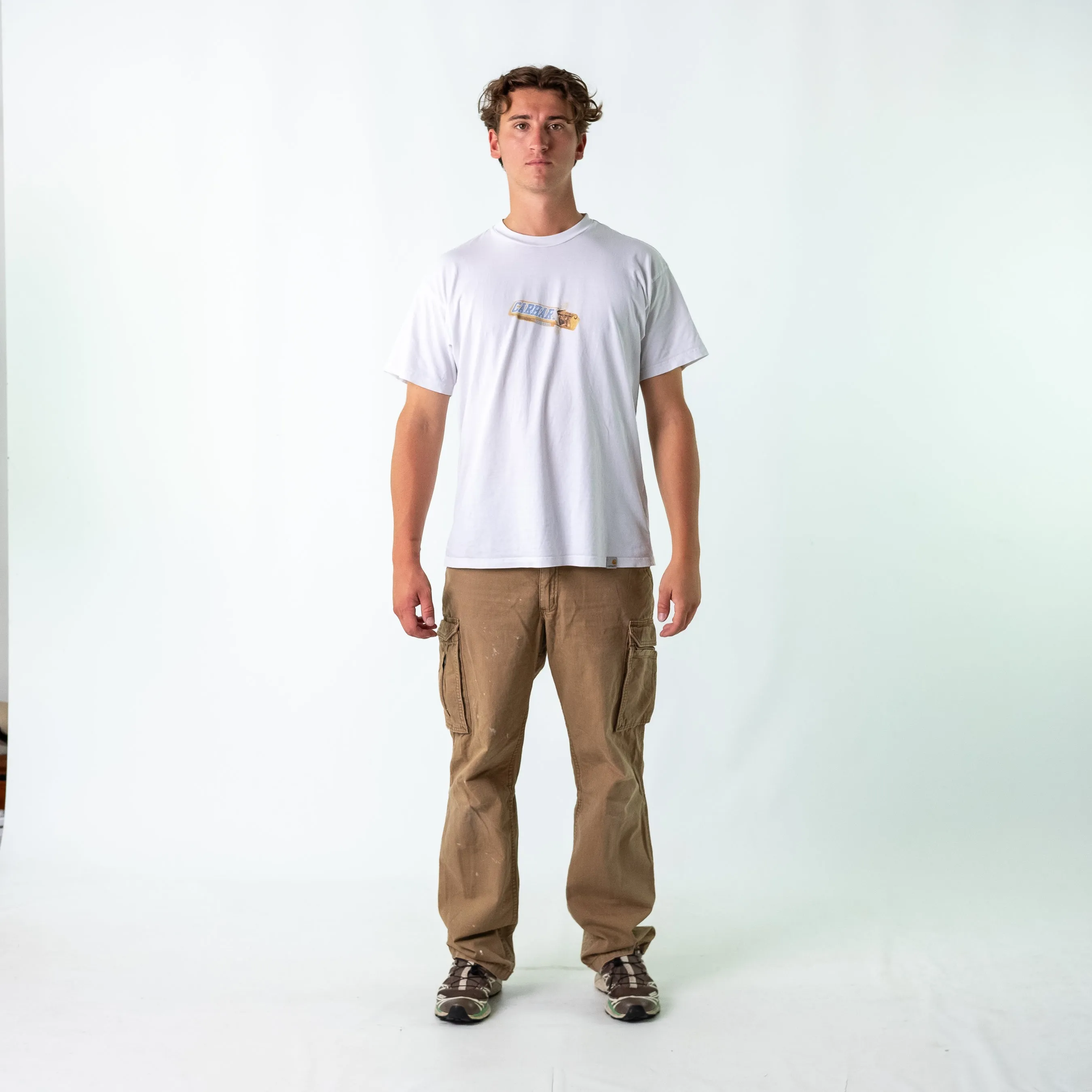 Tan 90s Carhartt Woven Cargo Pants Baggy Pants (34x34)