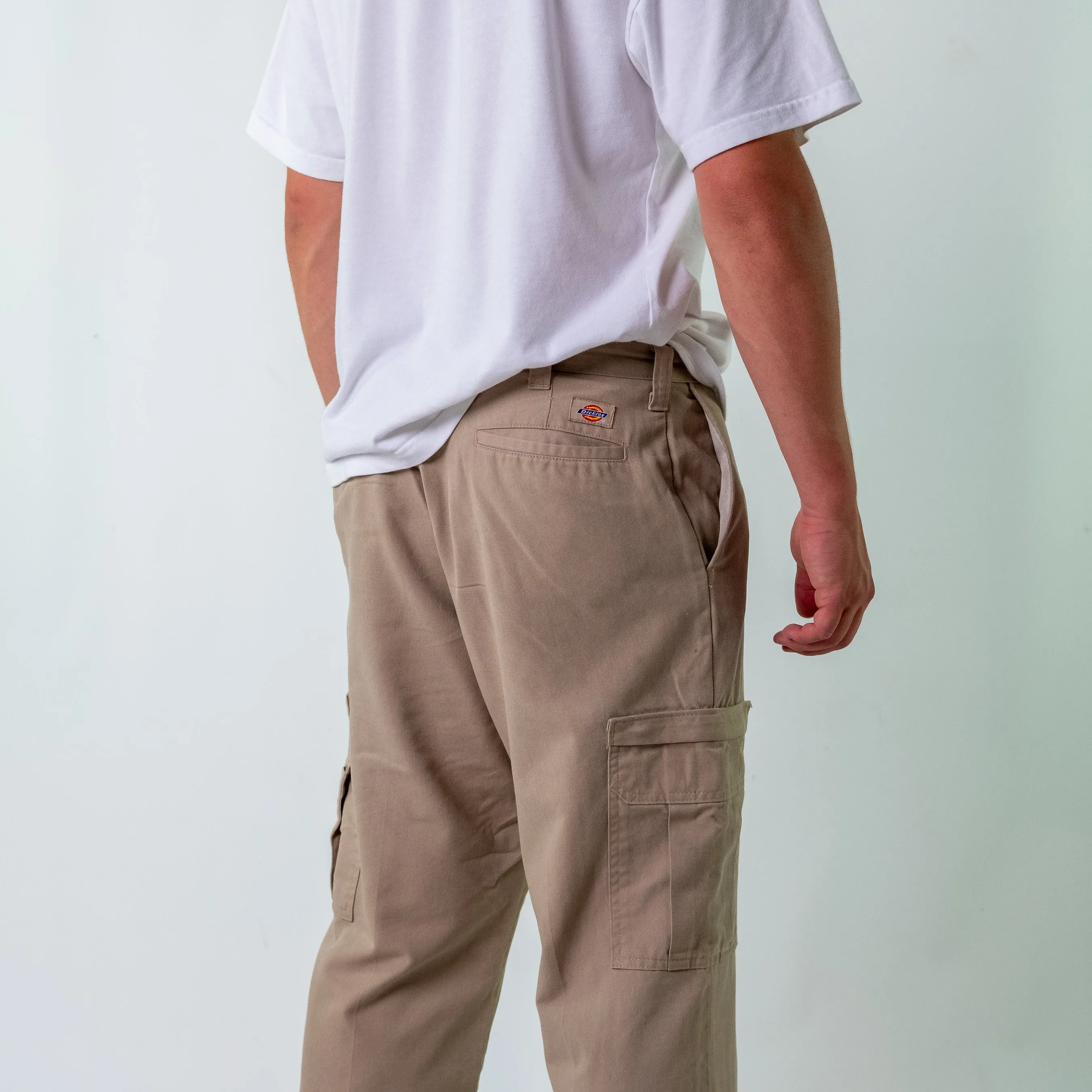 Tan 90s Dickies Woven Cargo Pants Baggy Pants (34x30)