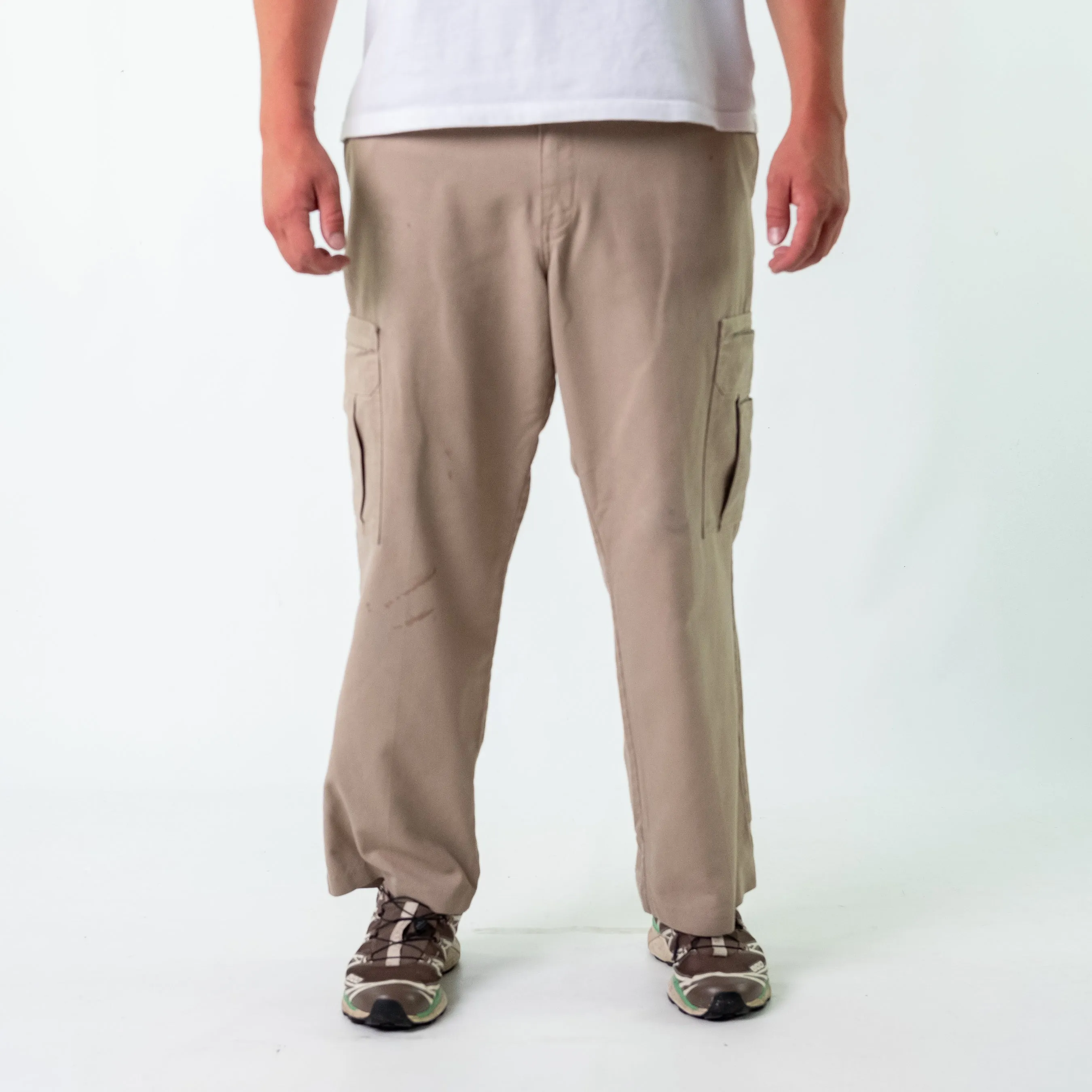 Tan 90s Dickies Woven Cargo Pants Baggy Pants (34x30)