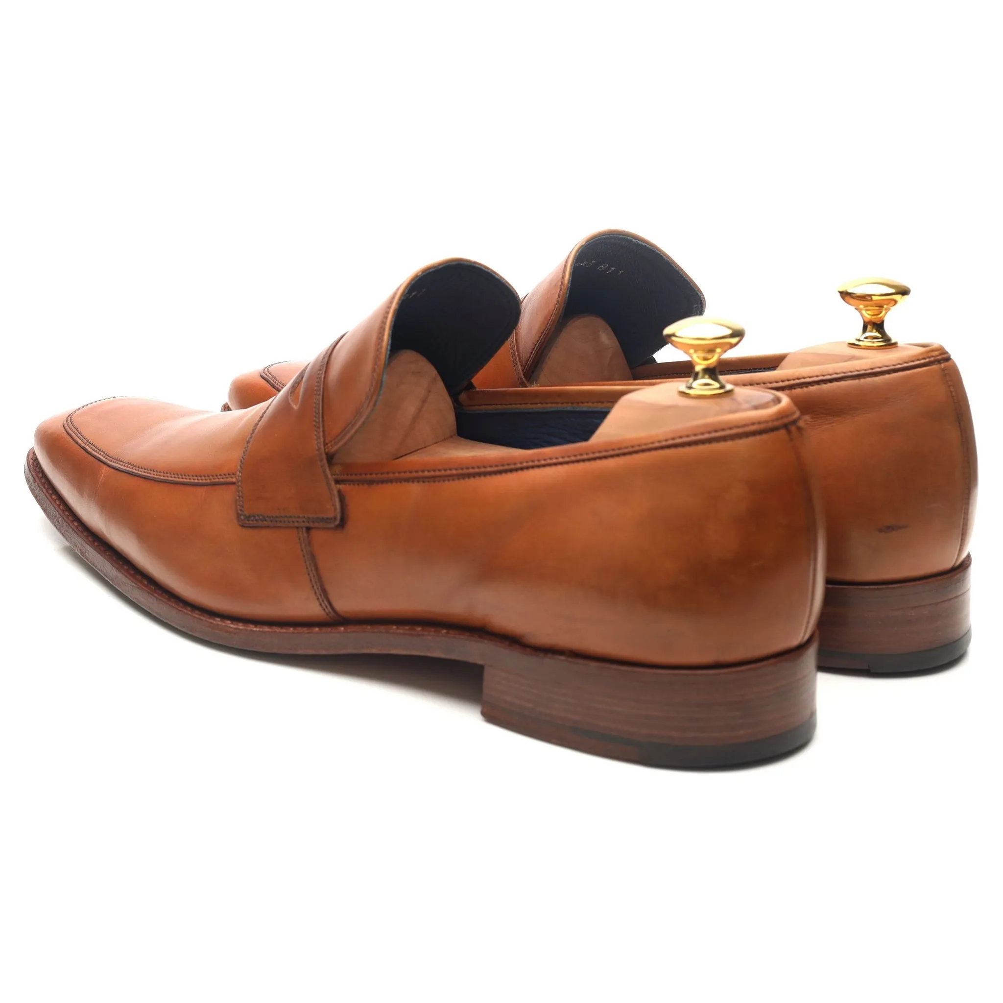 Tan Brown Leather Loafers UK 11 F